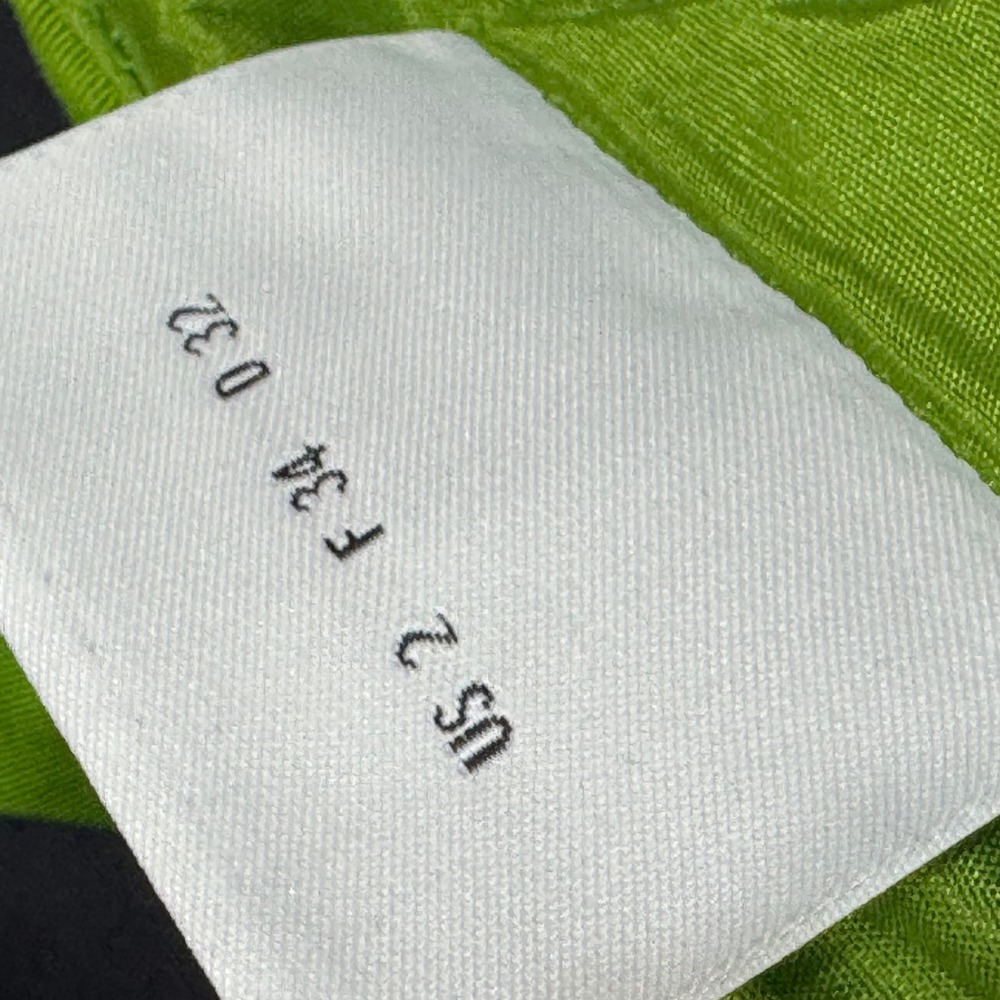 AKRIS Punto Black Lime Green Colorblock Sheath Dress Zip Front Size US 2 - Picture 6 of 9